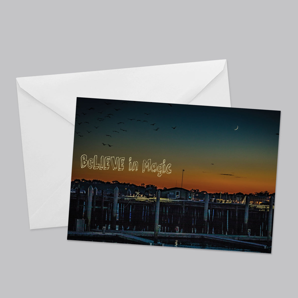 Moon In Sea Breeze Greeting Card Set - The Photography Bar